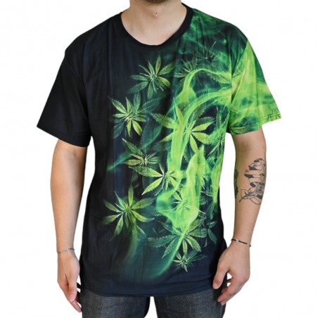 T-shirt Cannabis Smoky Green