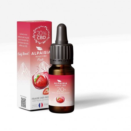 Huile CBD 20% broad spectrum fraise | ALPAISIA