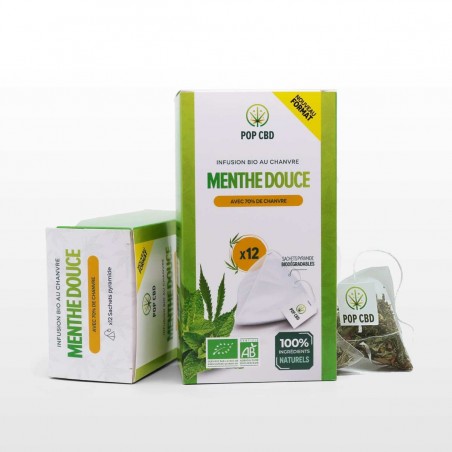 Tisane CBD bio menthe douce - sachets | POP CBD