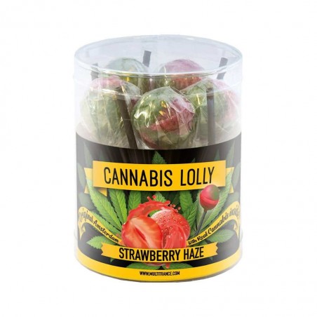 Sucette cannabis fraise - 10 pcs | MULTITRANCE