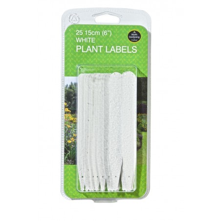 Étiquettes blanches pour plantes 15cm lot de 25