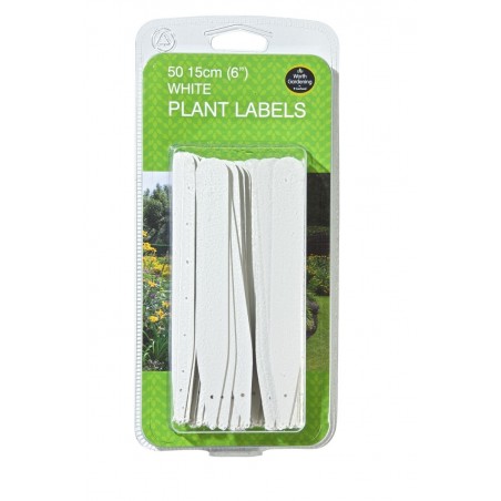 Étiquettes blanches pour plantes 15cm lot de 50