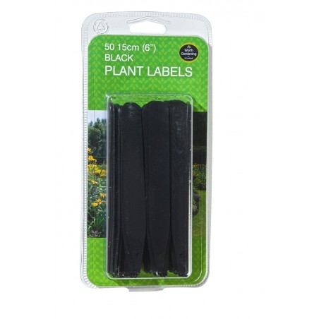 Étiquettes pour plantes noires 15cm lot de 50